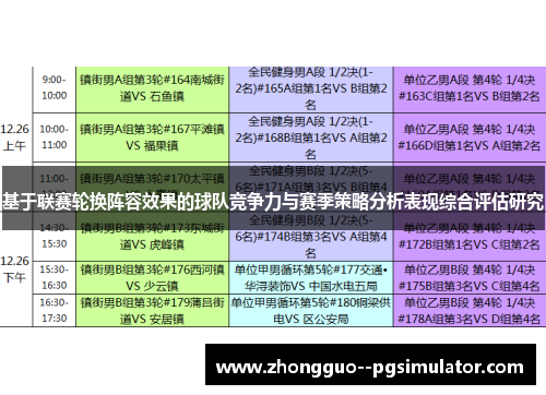 基于联赛轮换阵容效果的球队竞争力与赛季策略分析表现综合评估研究 基于联赛轮换阵容效果的球队竞争力与赛季策略分析表现综合评估研究